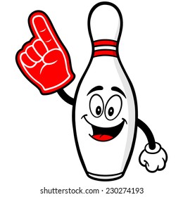 Bowling Pin with Foam Finger