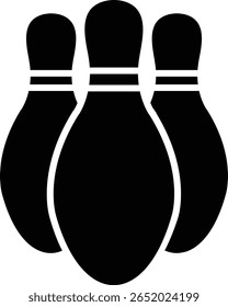 Bowling Pin Glyph Vector Icon Design