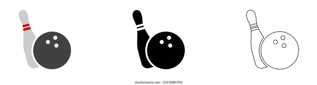 bowling pin, gutter ball sport vector pictogram sign icon symbol ui and ux design, glyphs and stroke line