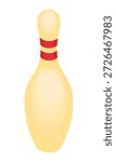 Bowling pin - hand drawn isometric vector illustration.