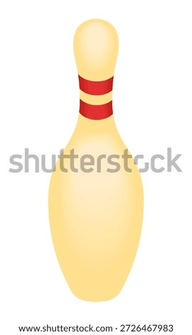 Bowling pin - hand drawn isometric vector illustration.