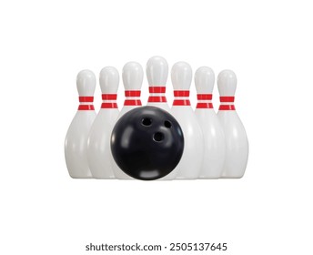 bowling pin icon 3d rendering vector illustration