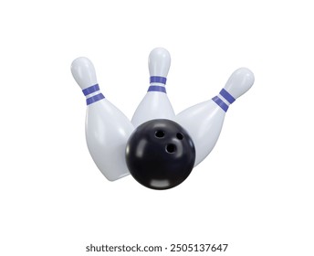 bowling pin icon 3d rendering vector illustration