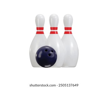 bowling pin icon 3d rendering vector illustration
