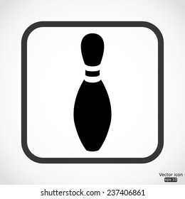 bowling pin icon - black vector illustration