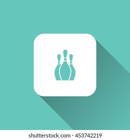 bowling pin icon. flat design