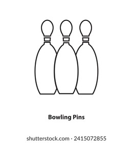 Icono de Bowling Pin. ilustración de línea plana , icono de boliche. Para diseño web, aplicaciones, en fondo blanco..eps