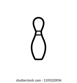 Bowling pin icon. Bowling game. Simple icon Logo template. Bowling club, tournaments. Sport icon.
