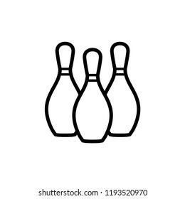 Bowling pin icon. Bowling game. Simple icon Logo template. Bowling club, tournaments. Sport icon.