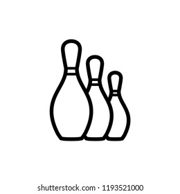 Bowling pin icon. Bowling game. Simple icon Logo template. Bowling club, tournaments. Sport icon.