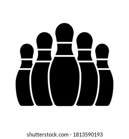 bowling pin icon of glyph style  vector illustration design