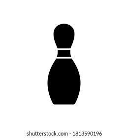 bowling pin icon of glyph style  vector illustration design