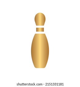 Bowling Pin Icon With Gold Gradient