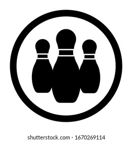 Bowling Pin Icon Isolated on White Background