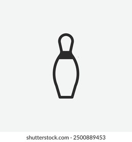 Bowling Pin icon. Bowling Pin isolated on white background. Bowling Pin vector illustration. Sign. Symbol. Button. Element. Silhouette. Logo. web