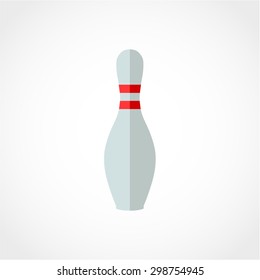 Bowling Pin Icon Isolated on White Background