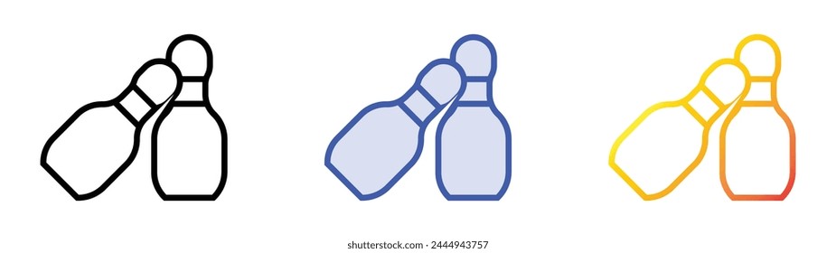 bowling pin icon. Linear, Blue Fill and Gradient Style Design Isolated On White Background