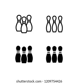 Bowling Pin Icon Logo Vector Symbol. Bowling Icon