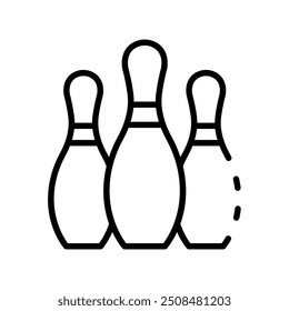 bowling pin icon. Outline style design isolated on white background