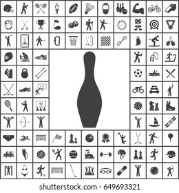 Bowling pin Icon. Sport set of icons