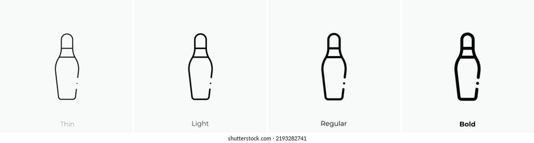 bowling pin icon. Thin, Light Regular And Bold style design isolated on white background