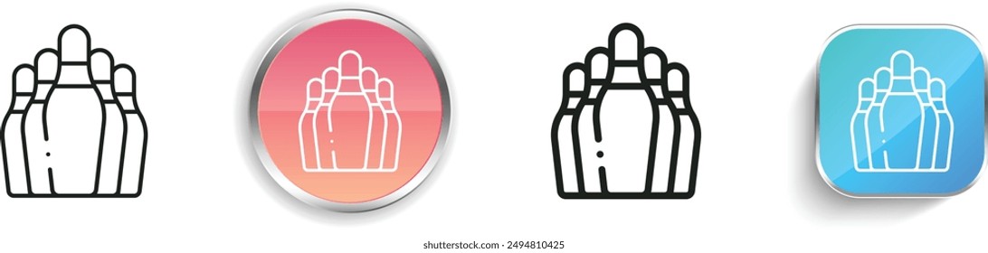bowling pin icon. Thin Linear, Regular and Button Style Design Isolated On White Background