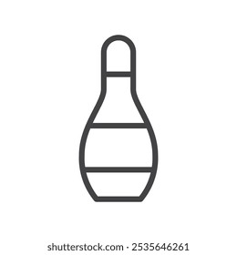 Bowling pin icon Thin outline art symbol