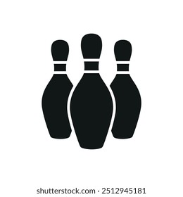 Bowling pin icon vector basic design simple and modern concept templates