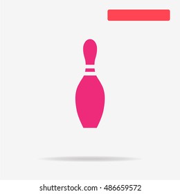 Bowling pin icon. Vector concept illustration for design.