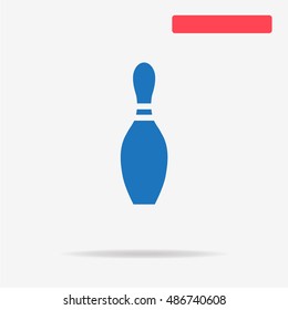Bowling pin icon. Vector concept illustration for design.