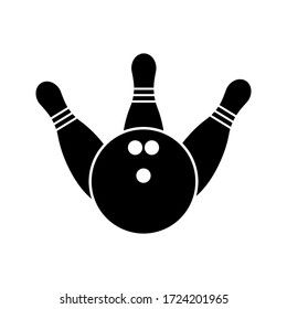 bowling - pin bowling icon vector design template, on white backround