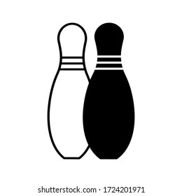 bowling - pin bowling icon vector design template, on white backround