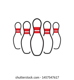 Bowling pin icon vector. Bowling game sign icon. Bowling logo illustration. Simple design style on white background.