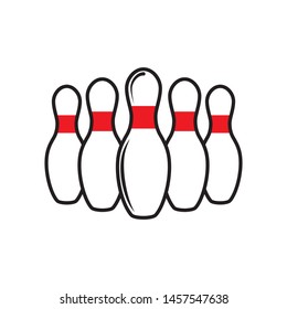Bowling pin icon vector. Bowling game sign icon. Bowling logo illustration. Simple design style on white background.