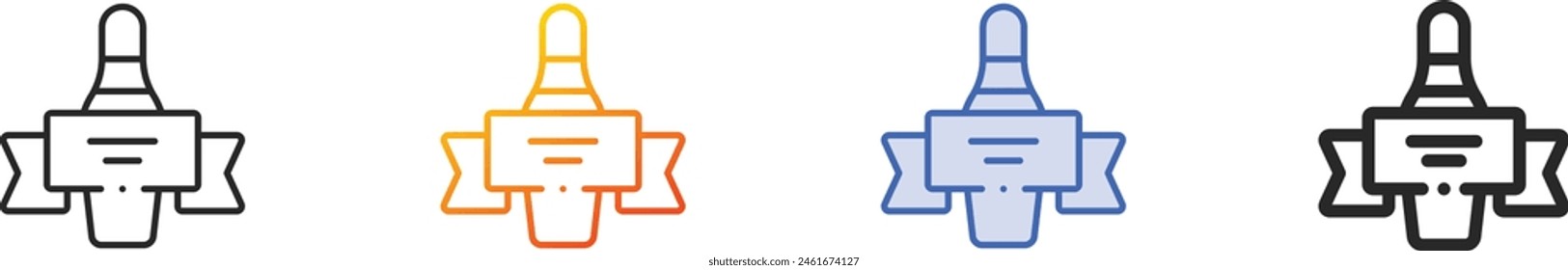 bowling pin icon.Thin Linear, Gradient, Blue Stroke and bold Style Design Isolated On White Background