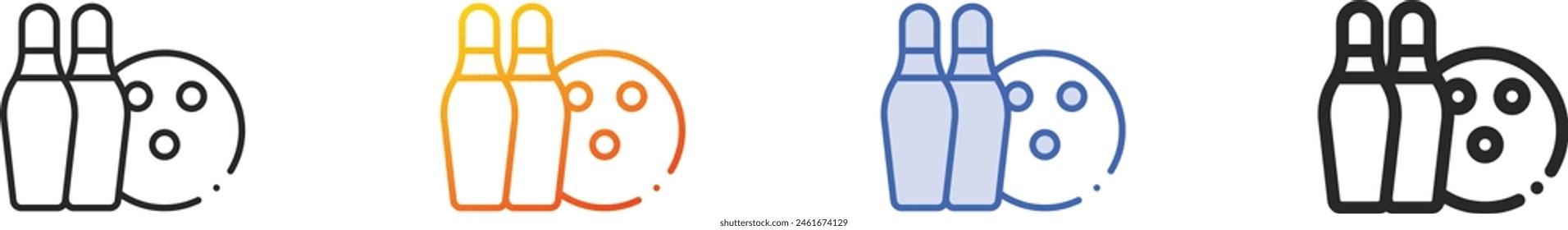 bowling pin icon.Thin Linear, Gradient, Blue Stroke and bold Style Design Isolated On White Background