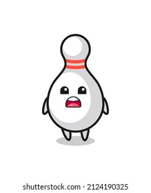 bowling pin illustration with apologizing expression, saying I am sorry , cute style design for t shirt, sticker, logo element