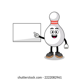 bowling pin illustration doing a presentation , character design