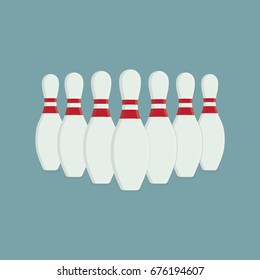 Bowling Pin Illustration. Flat Design of Bowling Game