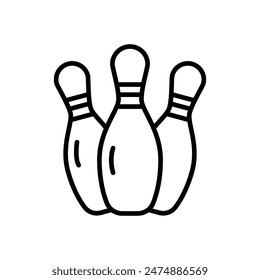 bowling pin, line icon, isolated background
