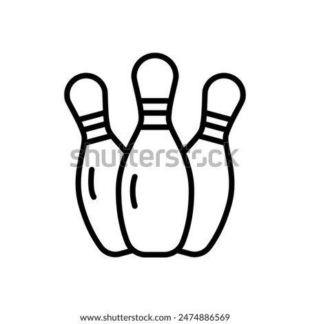 bowling pin, line icon, isolated background