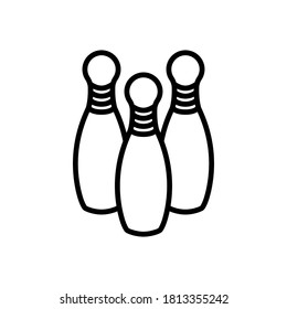 Bowlingstift-Linie Symbol Vektorgrafik-Design