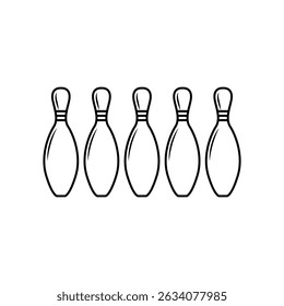 bowling pin line icon vector in trendy
