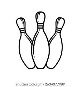 bowling pin line icon vector in trendy