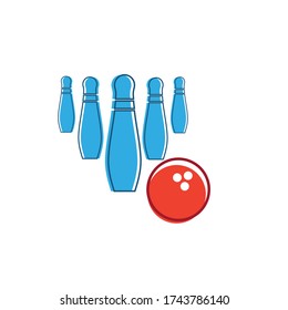 Bowling pin Logo Template vector icon illustration design