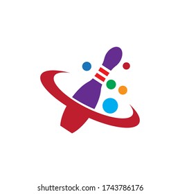 Bowling pin Logo Template vector icon illustration design