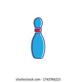 Diseño de la ilustración del icono de la plantilla del logotipo del pin del Bowling