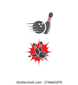 Bowling pin Logo Template vector icon illustration design