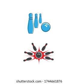 Bowling pin Logo Template vector icon illustration design
