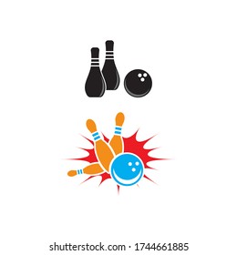 Bowling pin Logo Template vector icon illustration design